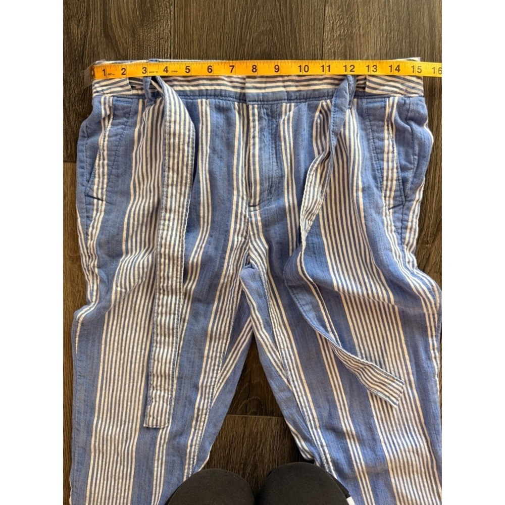 Tommy Hilfiger Relaxed Tapered Chino Striped Pants Blue 4 Coastal Summer Preppy - Picture 9 of 16